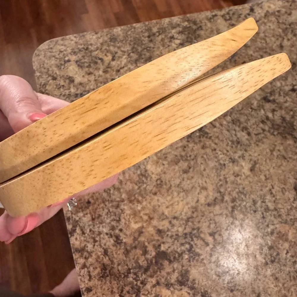 Big Dippers Wooden Salad Hands Servers Constellation Engraved Set of 2 Brown